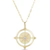 Ikuma Compass Pendant Necklace with Diamond, 14K Yellow Gold Sale
