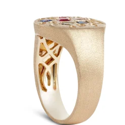 Confetti Gemstone and Diamond Ring, 14K Yellow Gold Online