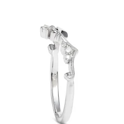 Contoured Band Diamond Ring, 14K White Gold Clearance