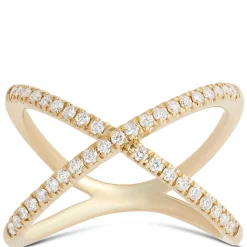 Crisscross Diamond Ring, 14K Yellow Gold Discount