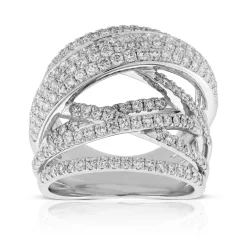 Criss Cross Diamond Statement Ring 14K Best