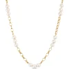 Cultured Freshwater Paperclip Pearl Necklace 14K, 20" Online