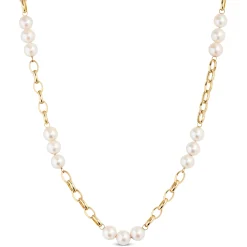 Cultured Freshwater Paperclip Pearl Necklace 14K, 20" Online