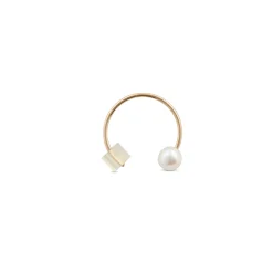 Cultured Freshwater Pearl Hoop Earrings, 14K Yellow Gold Discount