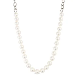 Cultured Freshwater Pearl Necklace in Sterling Silver New