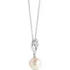 Cultured Pearl Pendant, 14K White Gold New