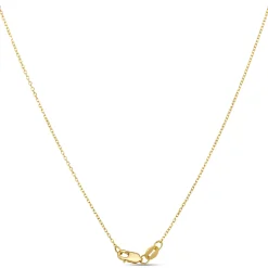 Cushion Aquamarine and Diamond Necklace, 1/10 Total Carat Weight, 14K Yellow Gold Online