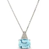 Cushion Aquamarine & Diamond Pyramid Necklace 14K Sale