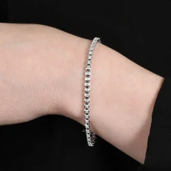Cushion Shaped Link Diamond Bracelet 14K, 2 ctw. Hot