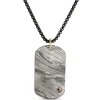 Damascus Dog Tag Pendant on Black Stainless-Steel Chain Clearance