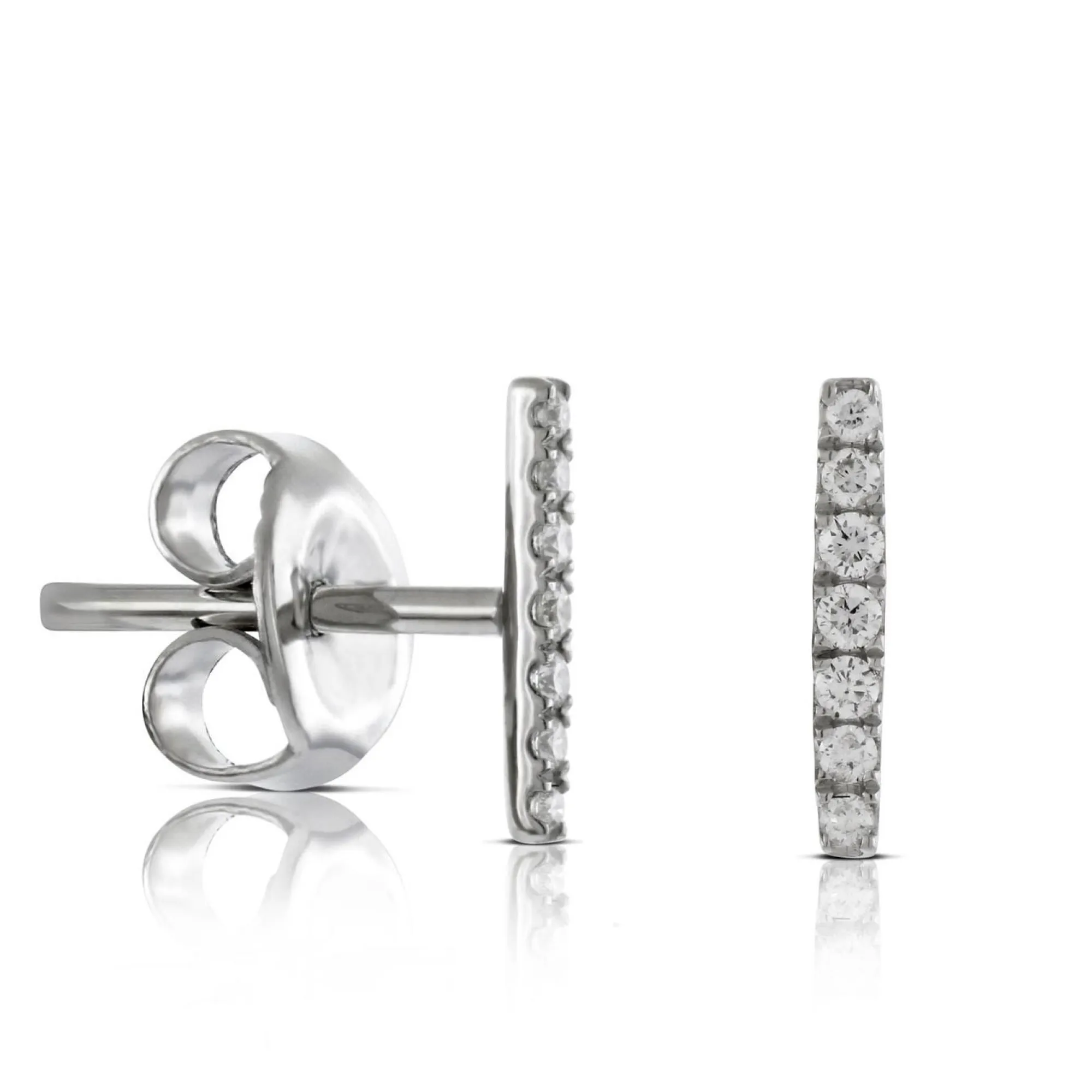 Diamond Bar Stud Earrings 14K Sale
