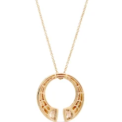 Diamond Bypass Circle Pendant, ½ Carat, 14K Yellow Gold New