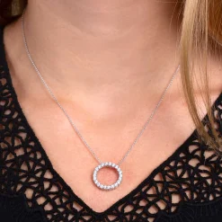 Diamond Circle Pendant 14K, 1 ctw. Sale