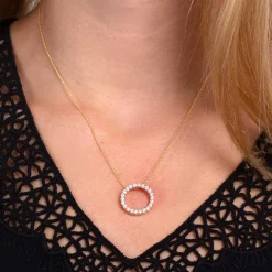 Diamond Circle Pendant 14K, 1 ctw. Clearance