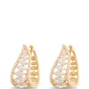Diamond Cluster Earrings, Open Leaf Pattern, 2 Total Carat Weight, 14K Yellow Gold