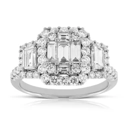 Diamond Cluster Halo Ring 14K Clearance