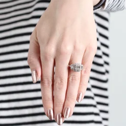 Diamond Cluster Halo Ring 14K Clearance