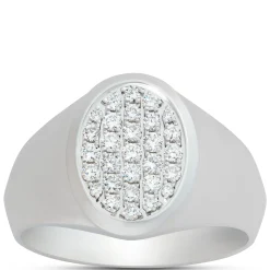 Diamond Cluster Ring, 14K White Gold Hot
