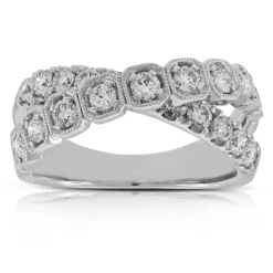 Diamond Crossover Band 14K Best