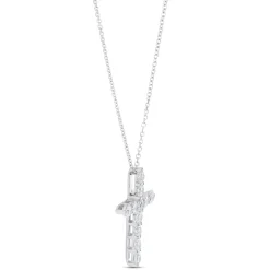 Diamond Cross Pendant, 14k White Gold Online
