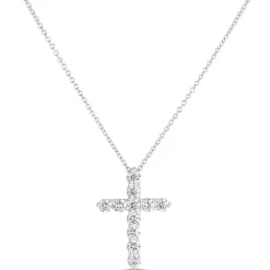 Diamond Cross Pendant, 14k White Gold Online