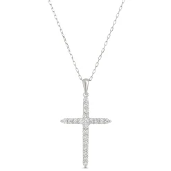 Diamond Cross Pendant, 14K White Gold Hot