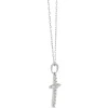 Diamond Cross Pendant, 14K White Gold New