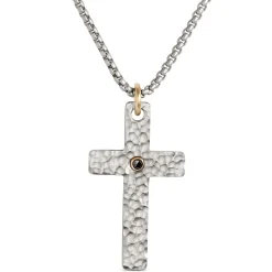 Diamond Cross Pendant, 14K White Gold Discount