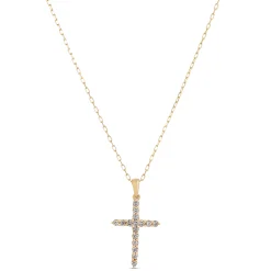 Diamond Cross Pendant, 14K Yellow Gold Discount