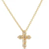 Diamond Cross Pendant, 14K Yellow Gold Outlet