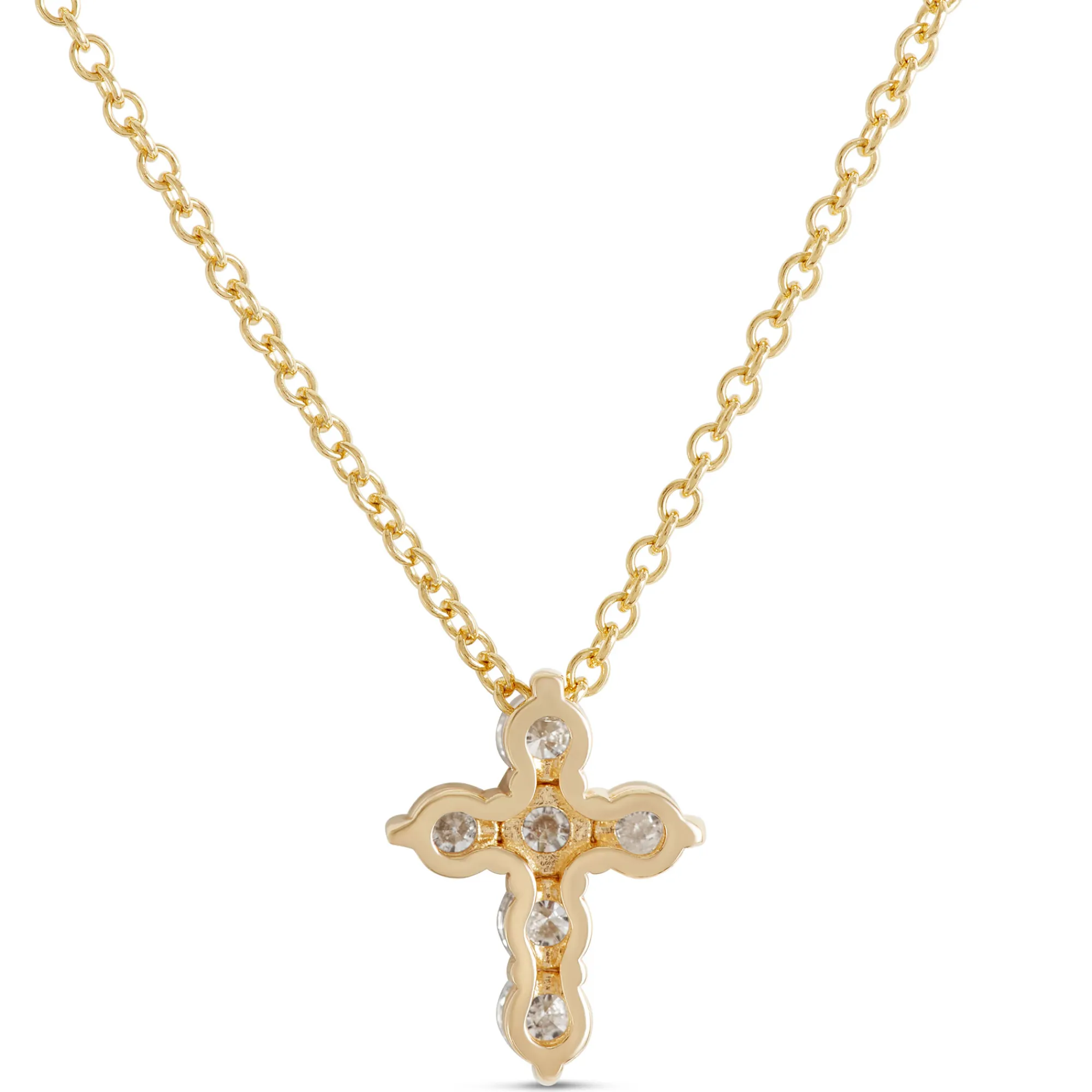 Diamond Cross Pendant, 14K Yellow Gold Outlet
