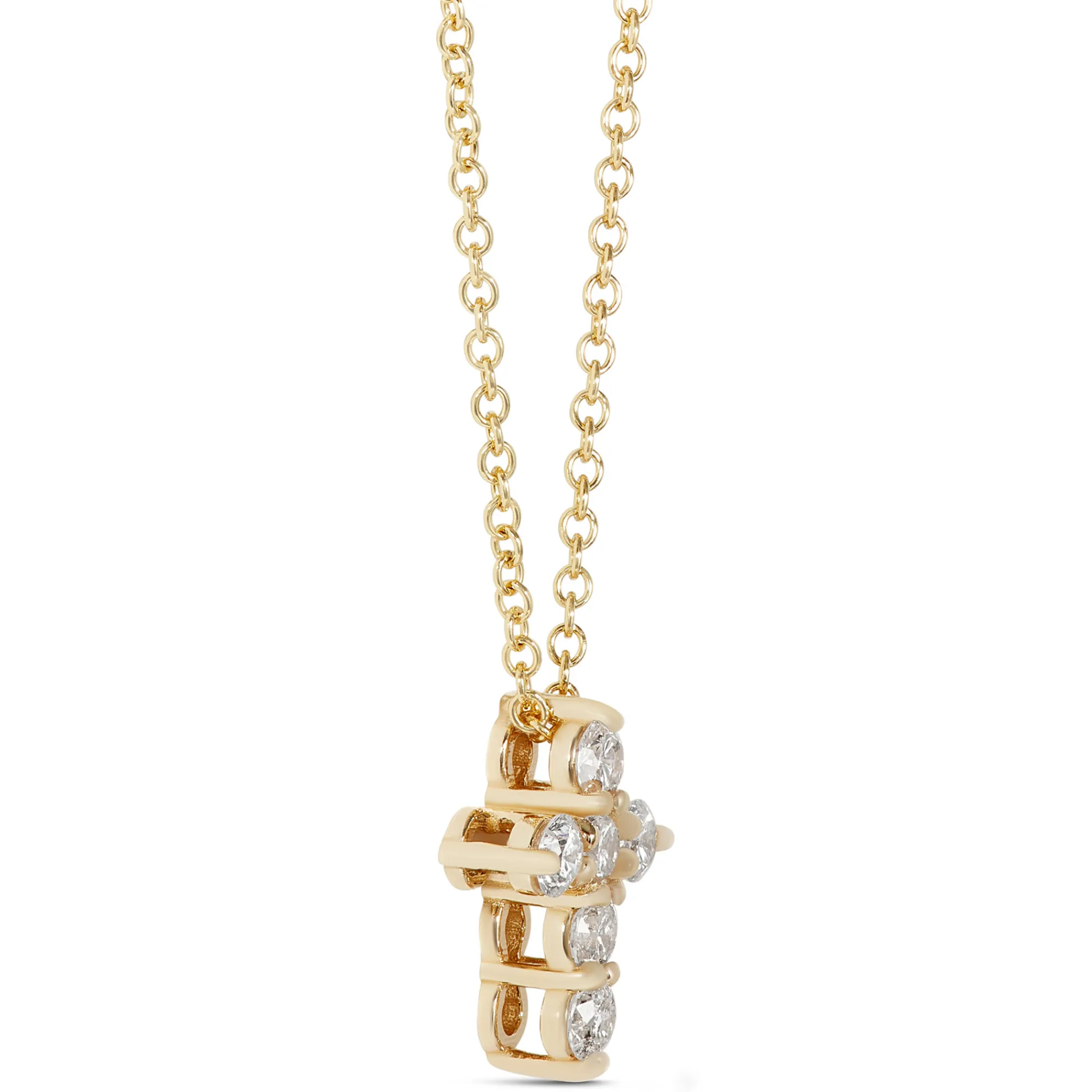 Diamond Cross Pendant, 14K Yellow Gold Outlet
