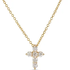 Diamond Cross Pendant, 14K Yellow Gold Outlet