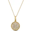 Diamond Disk Pendant, 14K Yellow Gold Outlet
