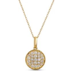 Diamond Disk Pendant, 14K Yellow Gold Outlet