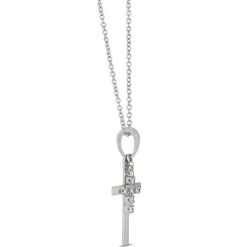 Diamond Double Cross Pendant 14K Hot
