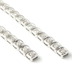 Diamond Drop Earrings, 14K White Gold New