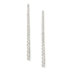 Diamond Drop Earrings, 14K White Gold New