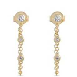 Diamond Earrings, 14k Yellow Gold Online