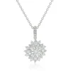 Diamond Floral Burst Necklace 14K Sale
