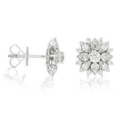 Diamond Floral Burst Stud Earrings 14K Online