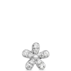 Diamond Flower Single Stud Earring, 14K White Gold Online
