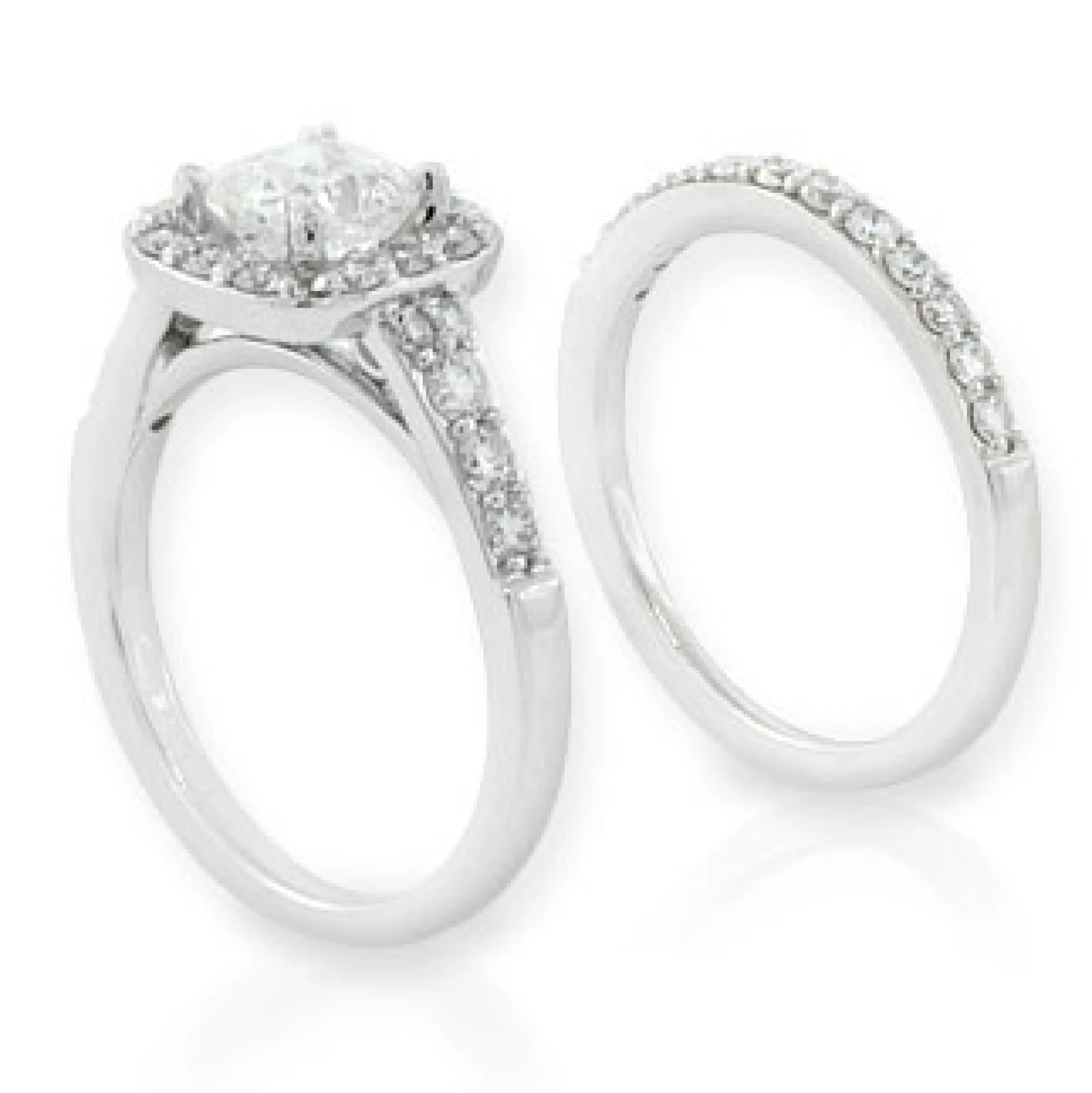 Diamond Halo Bridal Set 14K Outlet