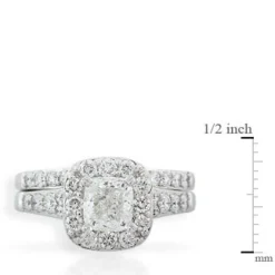 Diamond Halo Bridal Set 14K Outlet