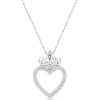 Diamond Heart & Crown Necklace 14K Online
