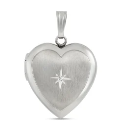 Diamond Heart Locket in Sterling Silver Clearance
