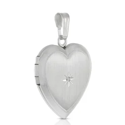 Diamond Heart Locket in Sterling Silver Clearance