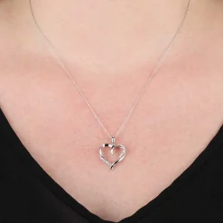 Diamond Heart Pendant 14K New