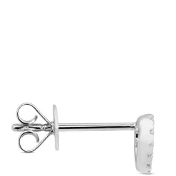 Diamond Heart Single Stud Earring, 14K White Gold Discount