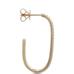 Diamond Hoop Earrings, 14K Yellow Gold Clearance